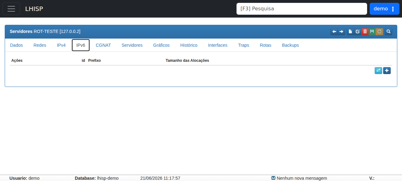 IPv6 no demo