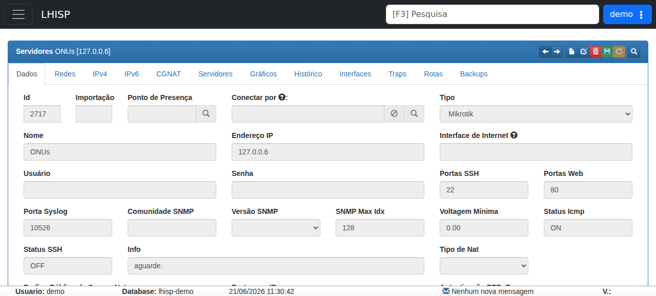 OLT Huawei no demo