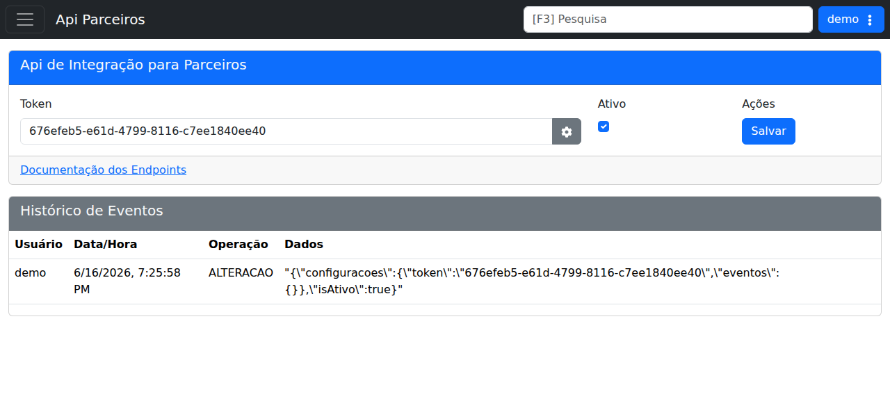 Api Parceiros no demo