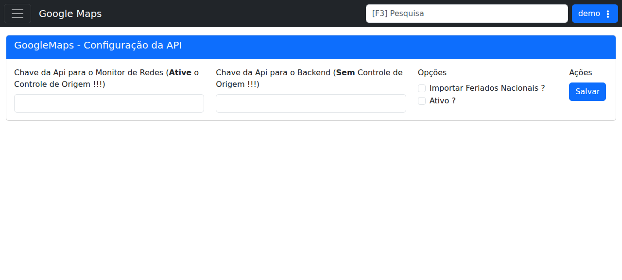 Google Maps no demo