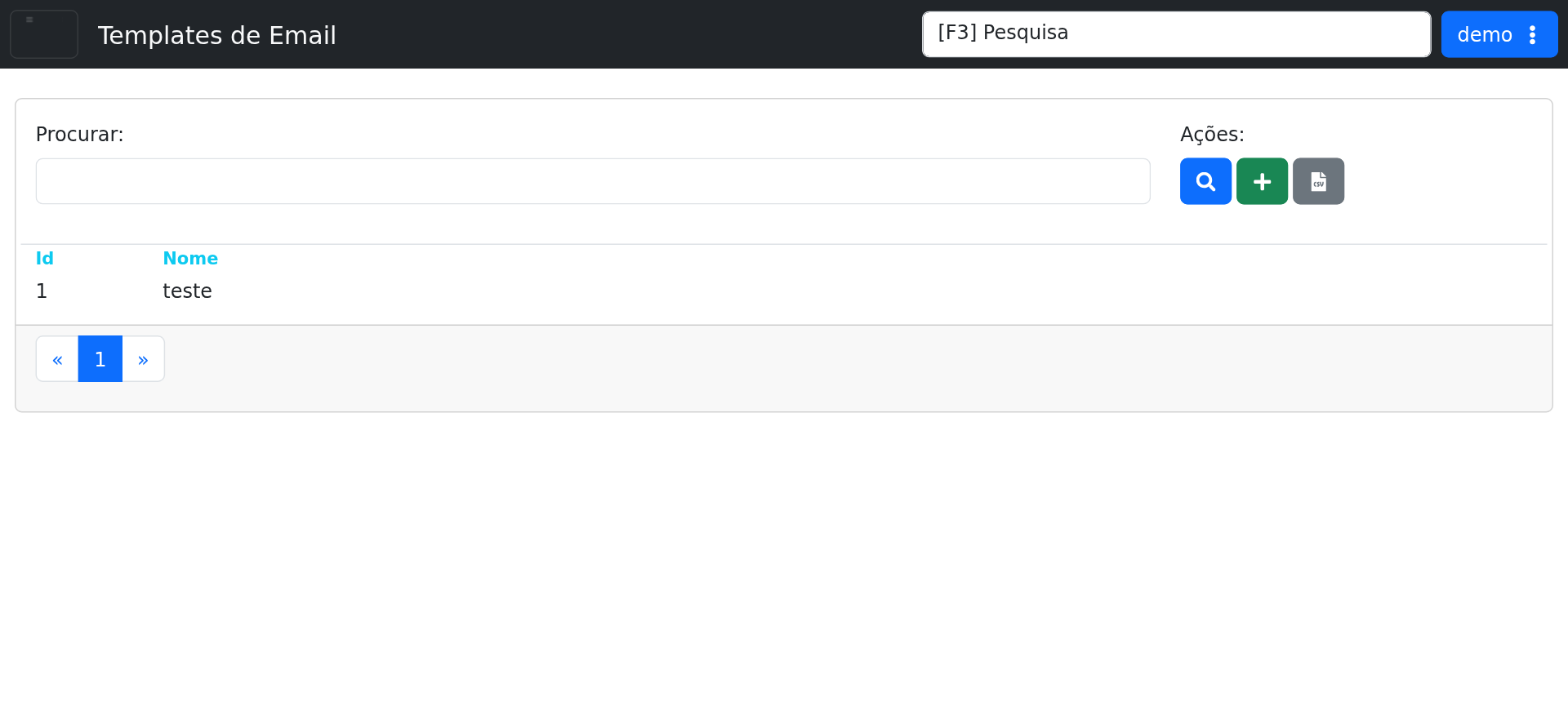 Templates de Email no demo